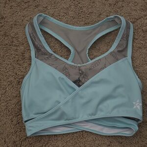 Women's Light Blue and grey Sports Bra